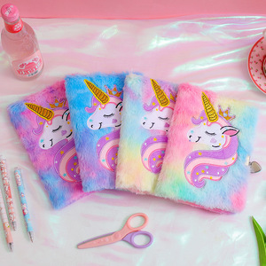 New Fashion Writing Drawing Notepad ricamo riviste scolastiche diario unicorno peluche unicorno Notebook per ragazze