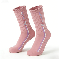 Calcetines Antideslizantes para Pilates, Antibacterianos, Transpirables, de Secado Rápido, de Algodón Orgánico Peinado, Muestra Gratis, para Ejercicios con Reformer