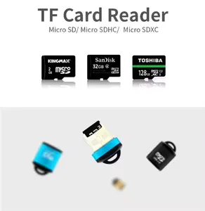 قارئ بطاقات ذاكرة عالي السرعة TF/SD صغير مع USB 2.0 مع محول ذاكرة بغطاء قارئ بطاقات T98 بدون سواقة لملحقات الكمبيوتر المحمول