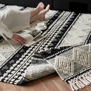 Tapis en laine noué à la main, style marocain vintage, tapis en laine fait à la main - Product Image 6
