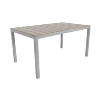 Table à manger carrée en bois, aluminium, plastique, moderne, pour usage domestique Meubles de salle à manger d'extérieur avec 4 pieds réglables