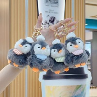 Porte-clés Peluche Pingouin Doudou Mignon de Dessin Animé, Ornement Souple à Suspendre pour Sac, Pendentif pour Sac d'École, Jouet à Griffes, Vente en Gros