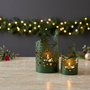 Últimas Novedades en Decoración Navideña para el Hogar, Luces Decorativas Verdes con Diseño de Trineo de Santa Claus, Portavelas - Product Image 6