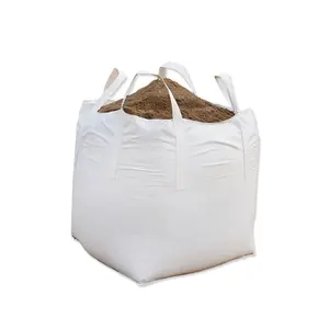 प्रीमियम गुणवत्ता वाले सीमेंट जंबो बल्क FIBC बैग 1500 किग्रा लोडिंग वजन टिकाऊ सांस लेने योग्य बड़े बल्क बैग फ्लैट बॉटम स्टोरेज समाधान