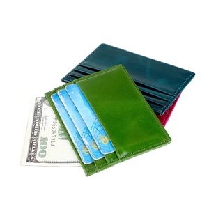 Vintage Genuine Oil Wax Leather Credit <b>Card</b> <b>Holder</b> for Credit <b>Card</b> - Product Image 4