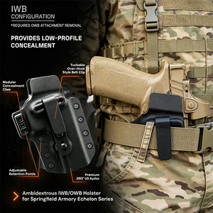 Funda Kydex IWB/OWB con Clip para Cinturón y Clip de Garra, Multiusos para Portación Oculta - Product Image 3
