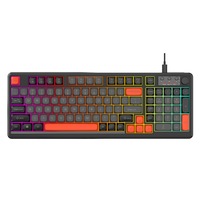 Teclado para Juegos con Sensación Mecánica, 98 Teclas, Cableado, Retroiluminación RGB, Teclas PBT Coloridas, Control USB C, Teclado con Cable para Oficina y Escritorio