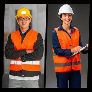 Chalecos de Seguridad Personalizados al por Mayor para Personal de Empresas de Logística, Color Amarillo de Alta Visibilidad con Cintas Reflectantes Plateadas, ANSI - Product Image 3