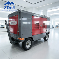 Compresseur d'air mobile diesel portable à vis, unité de compresseur d'air remorquable pour plateforme de forage
