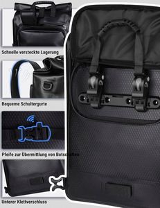 Échantillon gratuit BSCI 27L Sac de vélo 3 en 1 100% imperméable et réfléchissant pour porte-bagages avec compartiment pour ordinateur portable et sac à dos - Product Image 4