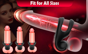 Yeni 10 hız kilidi özü + titreşimli ince halka manyetik şarj silikon stimülasyon çiftler payı titreşimli yüzük - Product Image 5