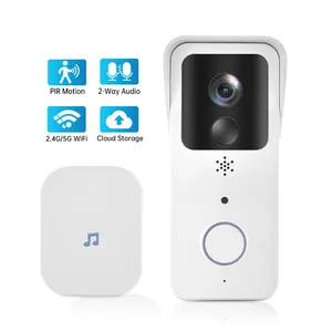 Chuông Cửa Không Dây Thông Minh Không Dây Tuya 5G Có Camera Chuông Cửa Wifi Cctv Điều Khiển Từ Xa Ngoài Trời Chống Nước