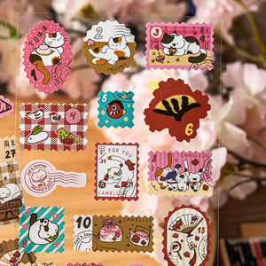 Paquete de 3 Hojas de Pegatinas con Formas Especiales, Serie Meow Express con Fecha, Adorables Animales para Decoración de Diarios y Collages - Product Image 1