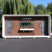 Toilettes portables de luxe en acier, style conteneur, durables. Toilette portable de luxe haut de gamme pour l'extérieur