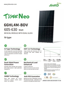แผงโซลาร์เซลล์แบบสองหน้าชนิด N กำลังไฟ 630W/625W/620W พร้อมกระจกสองชั้นแบบฮาล์ฟเซลล์ - Product Image 2