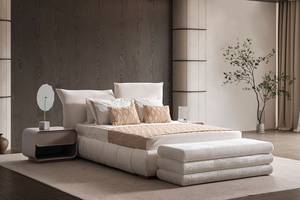 Luxury Italian Style Upholstered <strong>Bed</strong> with Adjustable Headboard | Ergonomic Designer <strong>Bed</strong> for Master &amp; <strong>Guest</strong> Room - Product Image 2