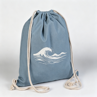 Sac de sport en toile naturelle non blanchie avec cordon de serrage, logo brodé personnalisé, corde épaisse, pour usage extérieur