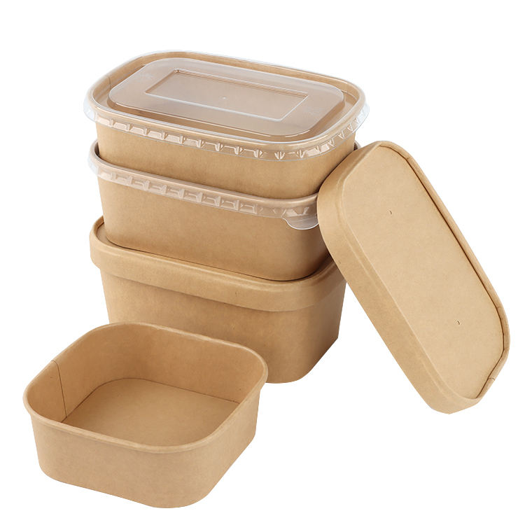 HIgh quality custom disposable eco friendly brown paper food packing container