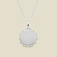 Collar con Colgante Circular de Acero Inoxidable Jietao, Chapado en Oro de 18K, con Borde Festoneado, Grabable, Joyería Vintage Personalizable para Navidad