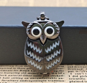 حجم صغير كلاسيكي البومة البرونزية ضياء 27 مللي متر ووتش خمر العتيقة نموذج البومة ساعة جيب - Product Image 5