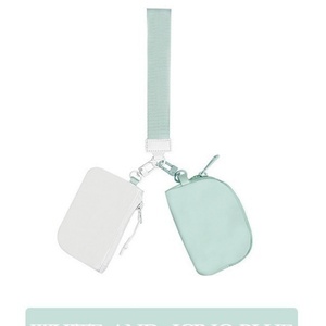 Women's Fashion Clippable Coin Bag with Dual Pouch Card Holder <b>Key</b> <b>Chain</b> Portable Zip Wristlet Wallet for Girls - Product Image 4