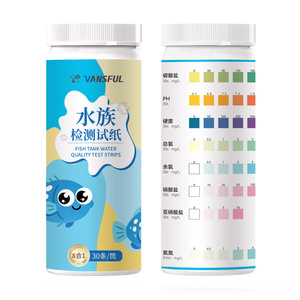 Bandelettes de test de qualité de l'eau pour aquarium Vansful, 8 en 1, 30 bandelettes pour la détection du pH, de l'ammoniac, du chlore et de la dureté de l'eau d'aquarium et de bassin - Product Image 2