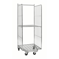 Conteneur en acier à mailles pliable de haute qualité, robuste, 1000 kg, 4 côtés, 4 roues, pour le stockage industriel et la logistique