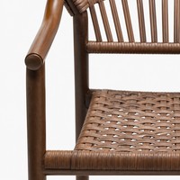 Chaise de bistrot moderne en rotin tressé imperméable pour patio, cour et parc