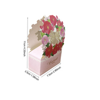 Boîte à dragées en forme de couronne florale rose avec inscription « Célébrez avec nous » – Décoration de fête pour mariage et anniversaire