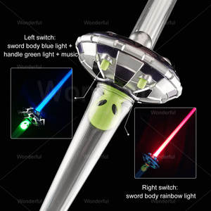 26 "Starwars <span class=keywords><strong>LED</strong></span> Alien espada resplandor entretenimiento intermitente UFO Blaster láser sable de luz Cosplay luz varita juguete divertido niños - Product Image 3