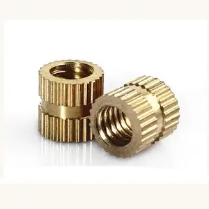 M2.5 M3 M4 M5 M6 M8 Brass aluminum male female self tapping slotted nut knurled heat staking threaded inserts nut for plastic