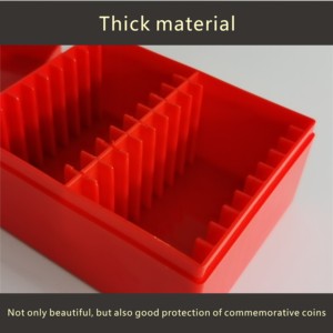 Nueva moda portátil de plástico plana 12,4*7*9,1 cm rojo plásticos 10 monedas cajas de almacenamiento - Product Image 4