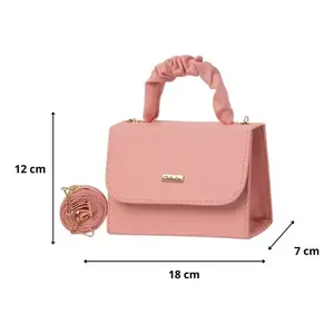 Sac bandoulière pour femme Becky en cuir PU, style vintage, avec chaîne, couleur unie, fermeture magnétique, 18x12x7cm - Product Image 1