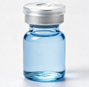 Vente en gros de flacons en verre transparent bleu clair, bouchons à sertir blancs, mini-contenants en verre vides non imprimés - Product Image 1