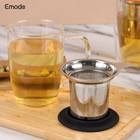Emode Offre Spéciale 500ml Tasse à thé en verre à paroi unique avec infuseur et couvercle