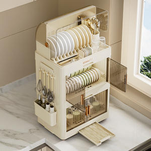 Égouttoir de Rangement Moderne Entièrement Fermé pour Ustensiles de <span class=keywords><strong>Cuisine</strong></span> PP, Couvertures de Bols, Baguettes et Vaisselle avec Couvercle Basculant - Product Image 3