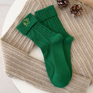 Chaussettes <span class=keywords><strong>de</strong></span> Noël en coton personnalisées pour femmes, respirantes, broderie <span class=keywords><strong>de</strong></span> dessins animés <span class=keywords><strong>de</strong></span> Noël, chaussettes <span class=keywords><strong>de</strong></span> Noël pour femmes - Product Image 4