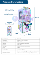 Owatch Lucky Clip Prize Crane Machine 48 Clips Coin Operated Arcade Game Machine for Shopping Mall Kid Playground