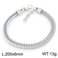 Bracelet jonc unisexe en acier inoxydable style punk hip-hop, motif os de dragon, avec fermoir réglable, chaîne cubaine vintage pour homme
