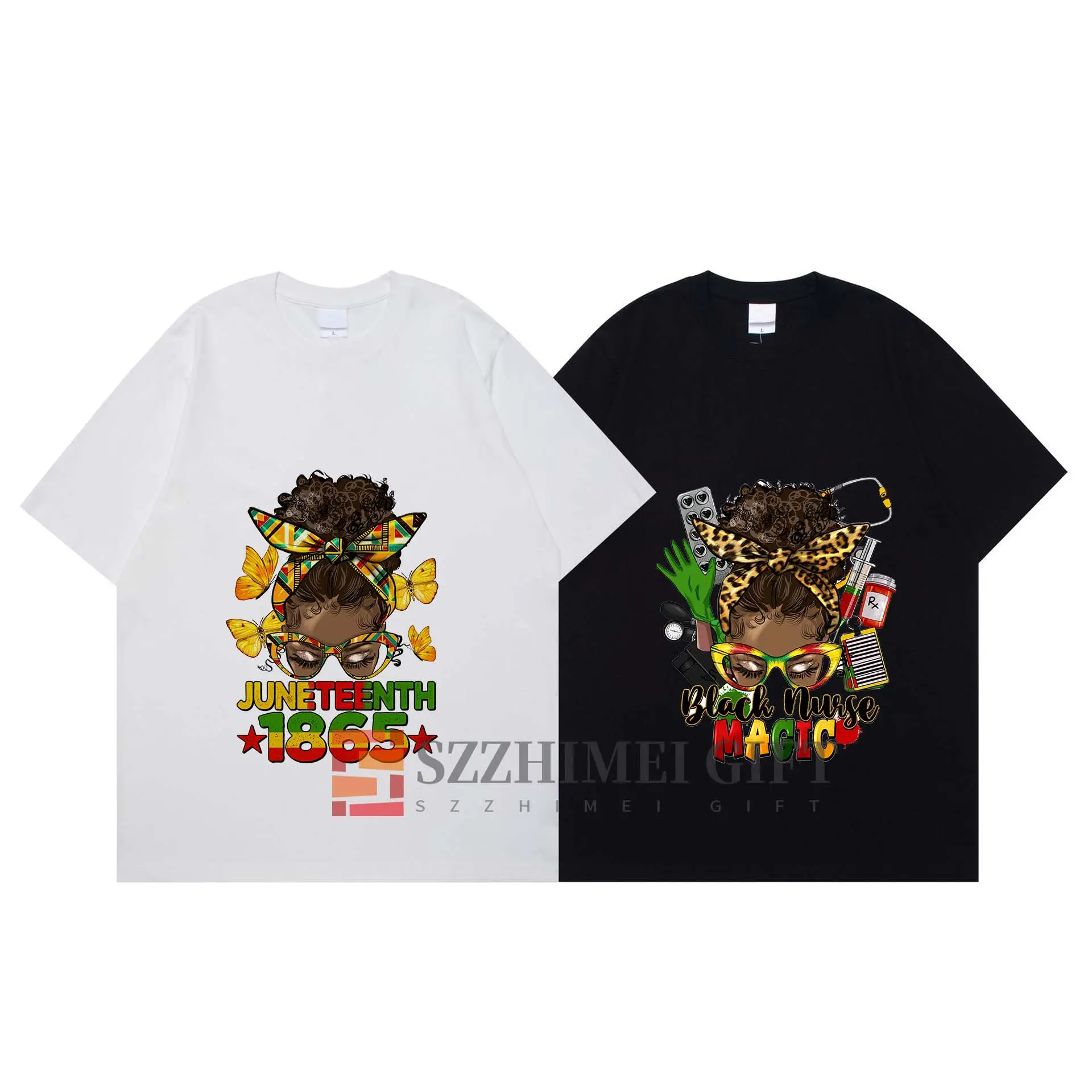 2023 custom 1865 stepping into juneteenth rhinestone clothing accessories heat transf sublimation cotton t shirt