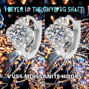 925 Sterling <b>Silver</b> Moissanite VVS1 Huggie <b>Earrings</b> 14K White Gold Plated Hypoallergenic Lab Created Diamond <b>Hoop</b> for Women Men - Product Image 1