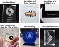 Multi Styles Sublimation Jade Glass Awards Crystal Glass Trophy Plate Blank for Printing Photo Frame Crafts & Gifts Custom
