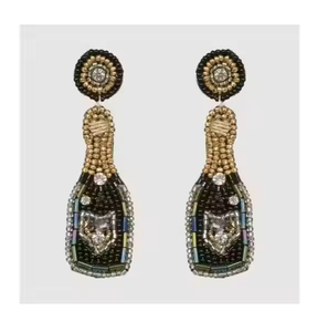 Boucles d'oreilles pendantes faites à la main avec des perles, boucles d'oreilles uniques en perles de rocaille, bijoux bohèmes, boucles d'oreilles artisanales pour femmes - Product Image 2