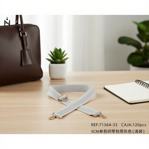 Sangle tissée 5 cm en nylon gris réglable pour la fabrication de sacs - Product Image 2