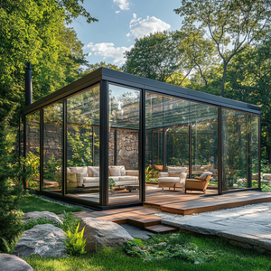 בסגנון אירופאי oem גן חורף ללא תשלום וילה חצר אלומיניום פרופיל בית זכוכית - Product Image 3