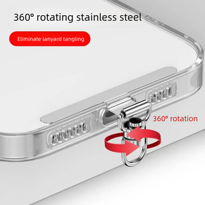 Cordon de téléphone ultra-fin en acier inoxydable de 0,3 mm, design en arc, sans débordement, boucle pivotante à 360°, universel pour téléphones - Product Image 6