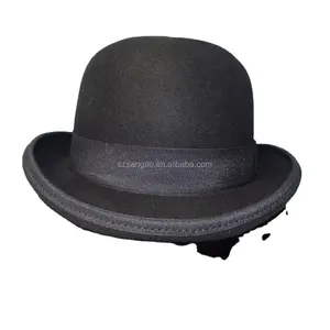 Wholesale black bowler hat with size 51cm-61cm fedora hats