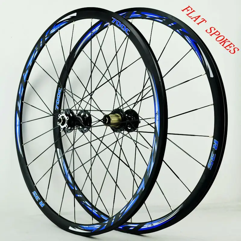 700C Schijfrem Fiets Wielset 30Mm Lichtmetalen Velg 29Inch Cross-Country Platte Spaken Racefiets Wiel