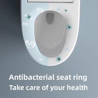 WC intelligent de luxe avec bidet intégré, lumière d'ambiance, siège chauffant, eau chaude instantanée, auto-nettoyant, à poser au sol, télécommande pour la maison