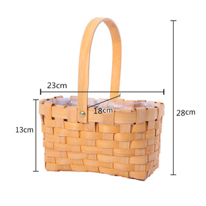 Bán buôn tre tự nhiên đa chức năng tay-dệt lưu trữ Giỏ Dã ngoại cản trở và giỏ hoa - Product Image 5